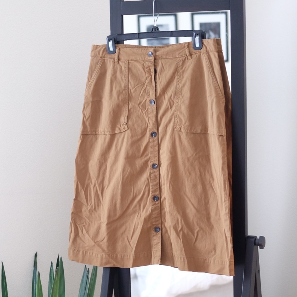 Comptoir de Cotonniers Tan Button Skirt